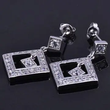 Zircon Stud Earrings with No Lead/Rust/Allergy/Fading, OEM Orders Welcomed