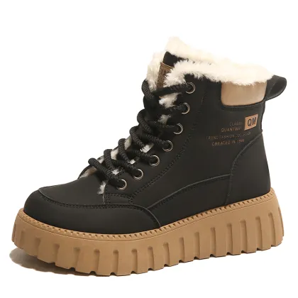 Women's Thick Cotton Martin Boots - Versatile Thick Sole Plush Winter Casual Shoes