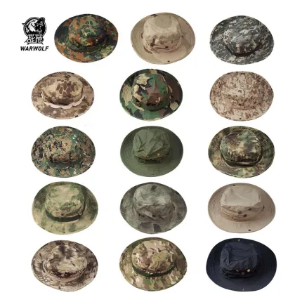 Woodland Camo Fisherman Bucket Hat Polyester/Cotton Comfort