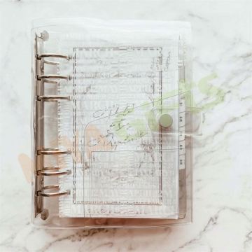 PVC Clear Custom A6 Transparent Binder with Cash Envelopes, Zipper Planner Notebook Cover