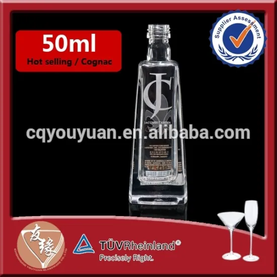 Custom made decaled 50ml small cognac glass bottle