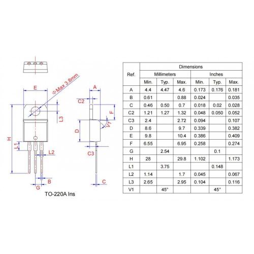 High dv/dt rate 600V BTB16-600B 16A Triac