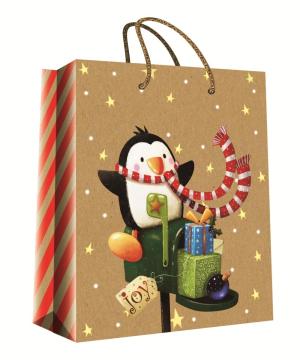 CHRISTMAS SERIES KRAFT GIFTBAG40-0