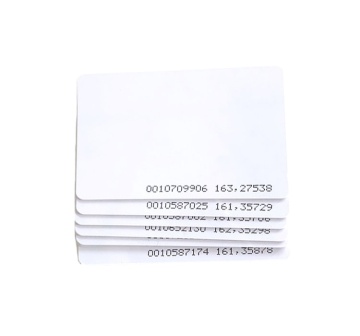 Proximity Cards with 125KHz EM4100/TK4100 RFID Technology: White Blank Cards featuring 18 Unique ID Numbers