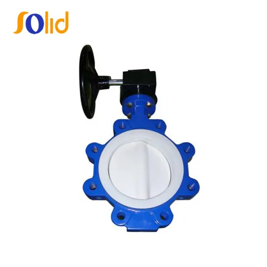 PTFE coated split body lug butterfly valve/Teflon seat lug butterfly valve