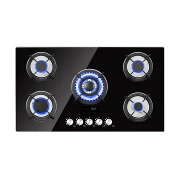 5 Sealed Burner Dual Fuel Cooktop with Tempered Glass Drop-In Gas Stove Hob