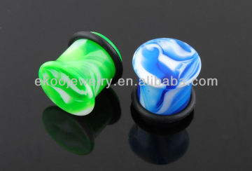 Acrylic Flared Marble Custom Ear Gauges Plugs