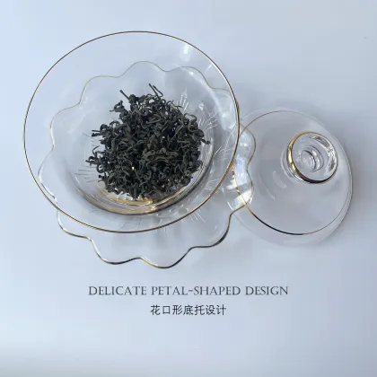 Oriental Style Ceramic Tea Cup with Crystal Glass for Hotels & Tea Sets