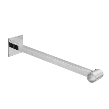 Wall-Mounted Straight Arm Rail Bracket for 25mm Round Tube - Clothes Hanging Solution