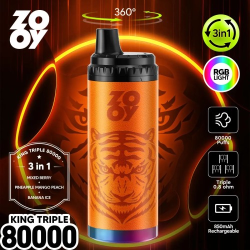 Zooy king 80k พัฟ 3in1 vape แบบใช้แล้วทิ้ง