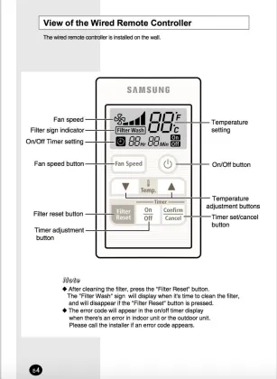 Mwr-Sc00T Original AC Remote Control for Samsung Air Conditioning