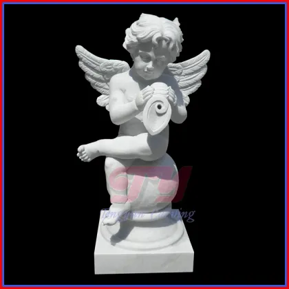 Stone small cherub angel marble cupid little boy angel statue