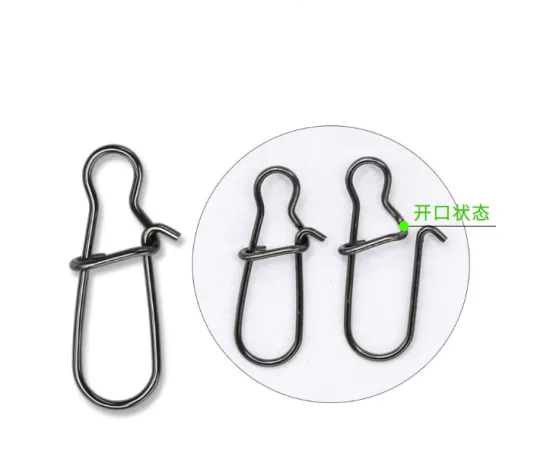 Sport Fishing Stainless Steel Black Clips and Snaps