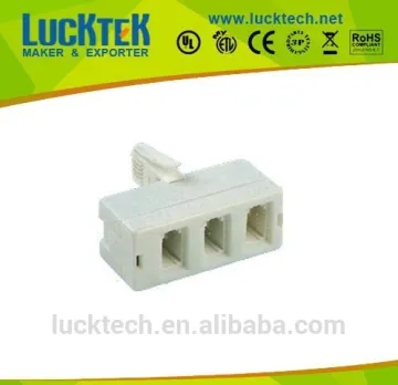3 OUTLET SOCKET UK TO US TELEPHONE PLUG TELEPHONE ADAPTER