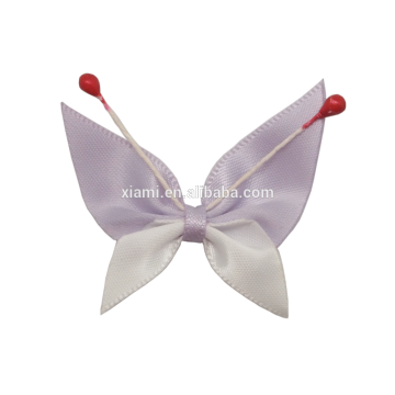 promotion gift tow color beautiful butterfly shape ribbon artificial flowers