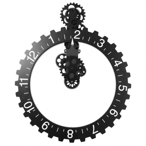 Metal Digital Moving Gear Wall Clock