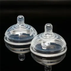 Comotomo 2 Pack Silicone Replacement Nipple, Clear, 3-6 Months