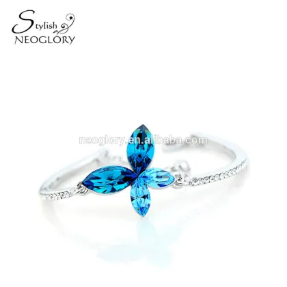 Top Selling Zinc Alloy Clover Crystal Main Stone Dear Bracelet