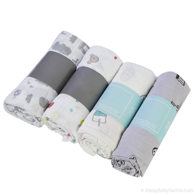 Bambu pamuklu muslin sargısı kundak