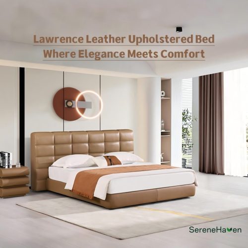 Letto imbottito in pelle di lusso dal design moderno