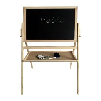 Standing Magnetic Whiteboard Easel for Kids - Includes Wood Writing Board