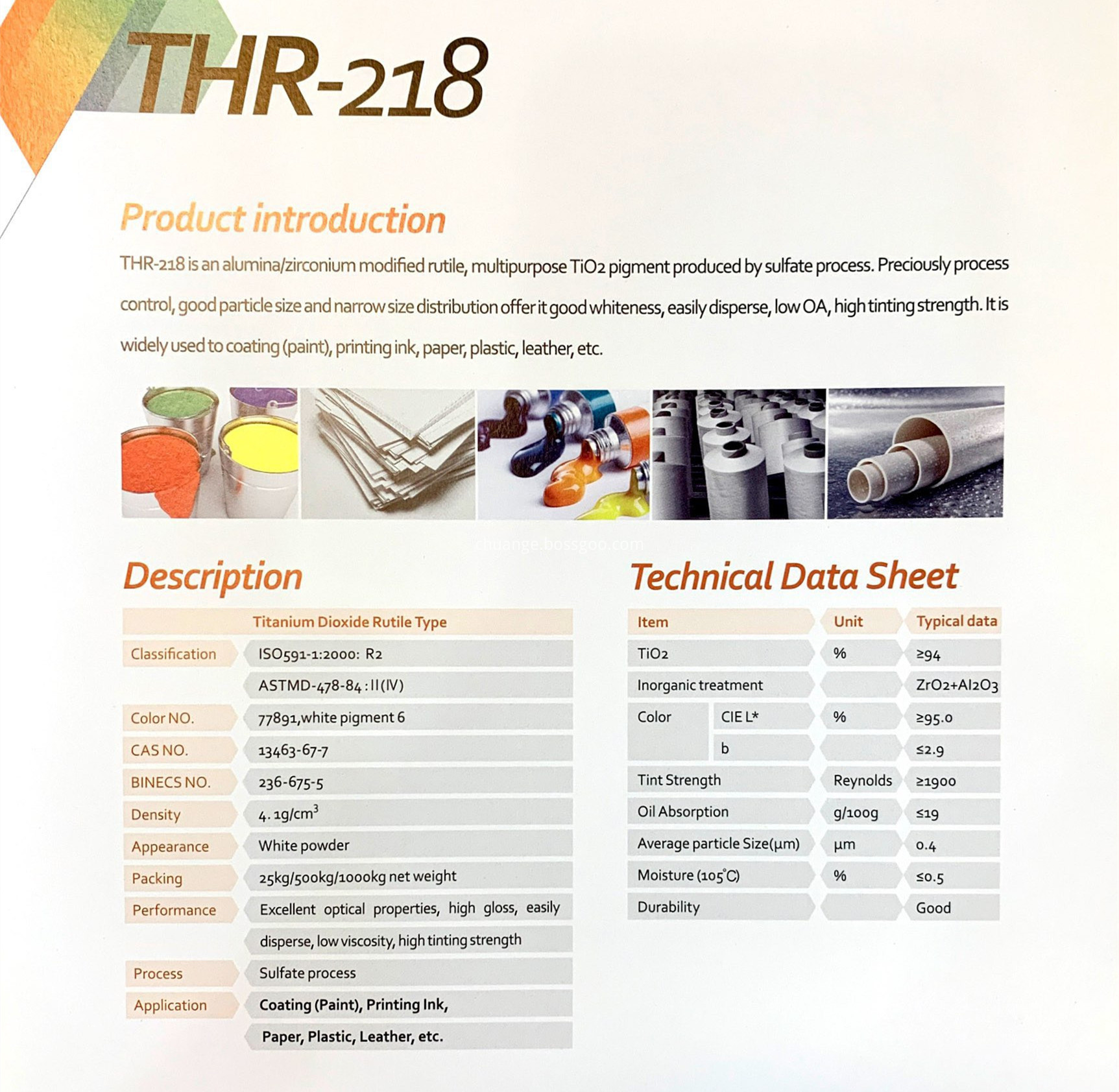 Titanium Dioxide Rutile THR218 THR216