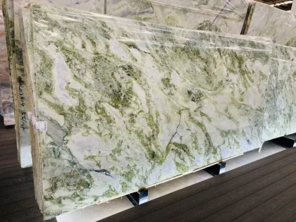 Luxurious Chinese Green Emerald Jade Marble Slab Tiles - 1-Year Warranty