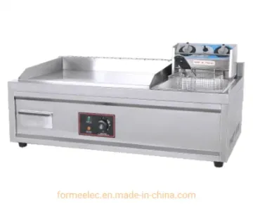 Gas Griddle with Fryer Flat Plate Gas Fryer Griddle All in One