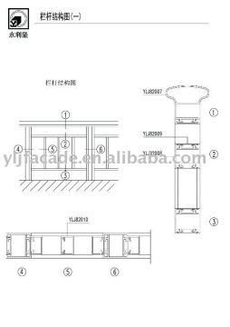aluminum profile for railing 82