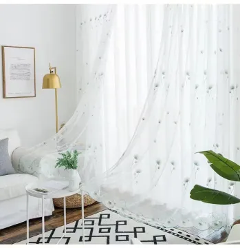 Dandelion Pattern Nordic Style Sheer Tulle Curtains for Living Room
