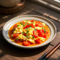 Ovos macios e mexidos em chinês no café da manhã