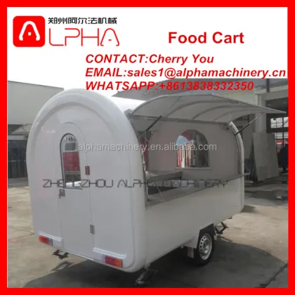 Mobile Pizza Food Cart with Refrigerator for Sale