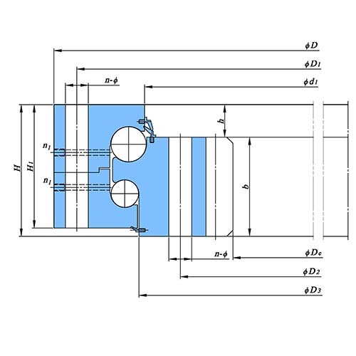 内圈带齿双列角接触转盘轴承