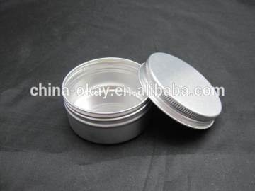 Round shape aluminum tin with screw cap face cream jar