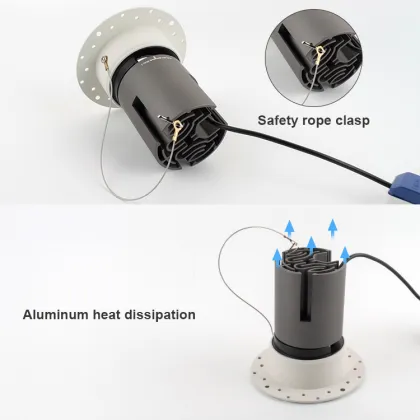 Aluminum Trimless COB LED Downlight for Seamless Ceilings