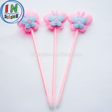 Lovely plush butterfly feather ballpoint pen , promotion pen