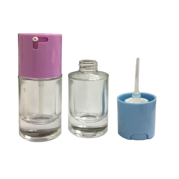 Frosted Colorful Glass Cosmetic Bottle 30ml with Press Pump