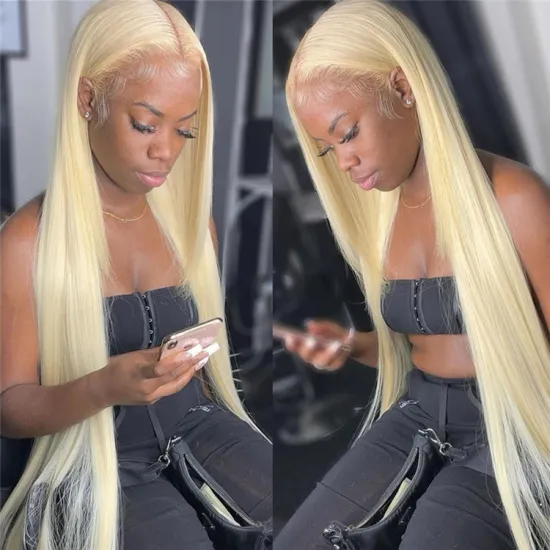 China lace wig vendors wholesale cheap price good quality Russian blonde 613 human hair lace front wig