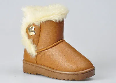 Classic Warm Childrens Winter Boots , Pu Upper For Boys And Girls
