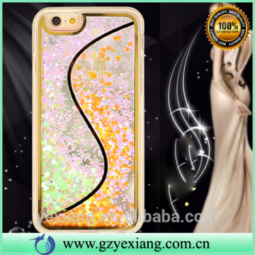 Best selling products s shape double color quicksand phone case cover for Samsung galaxy j110h back cover case