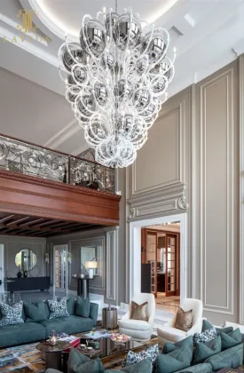 Empire entryway designer glass chandelier