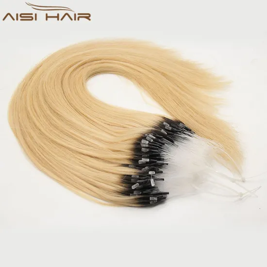 Aisi Hair 8A Grade Cheap Price Keratin Blonde 613 Malaysia Hair  Micro Loop Ring Human Hair Extension for Sale