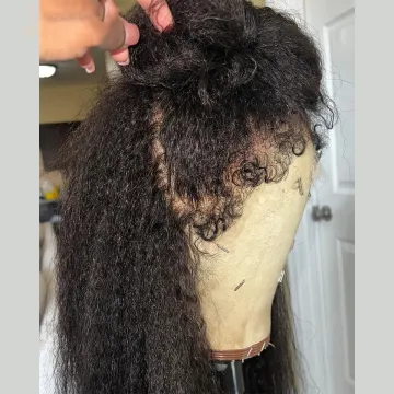 4C Edges Baby Hair Lace Wig Kinky Straight 13x4 4X4 Lace Front Human Hair Wigs