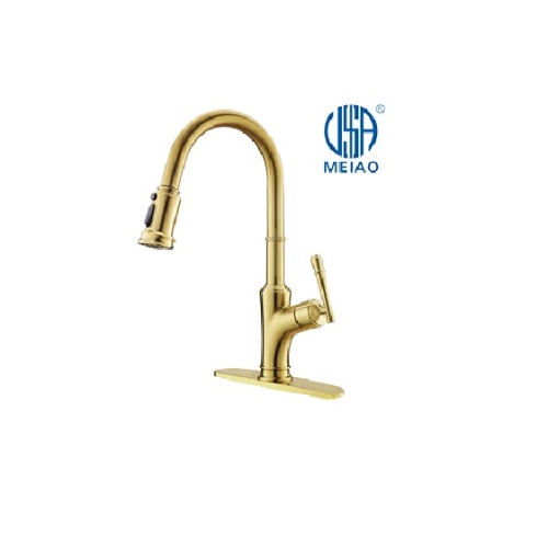 Gold Farmhouse Design Faucet de cocina de latón hecho a mano