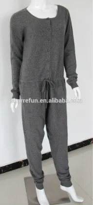 102-33 knitted women pure cashmere track pants,cashmere jumpsuit