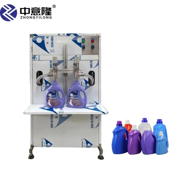 Semi-Auto Stainless Steel Liquid Filling Machine with 2 Nozzles (1L-20L) for Oil and Daily Chemicals