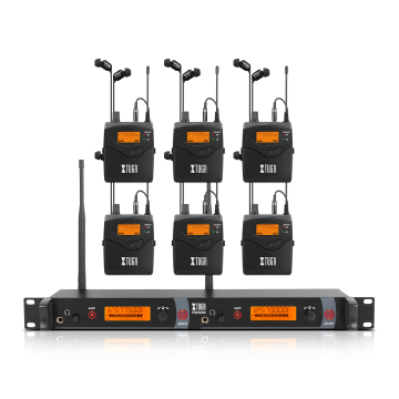 Das drahtlose In-Ear-Überwachungssystem mit 6 Bodypacks für Sänger
