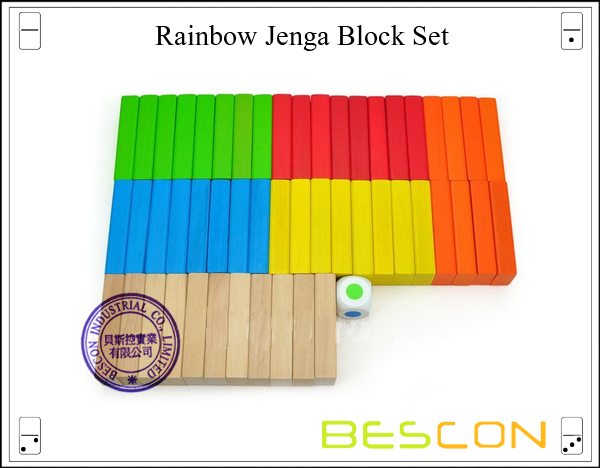 Rainbow Jenga Block Set-3