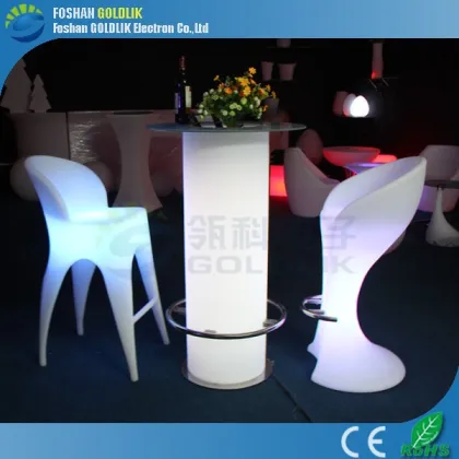 LED Illuminated Cocktail, High Bar Cocktail Table