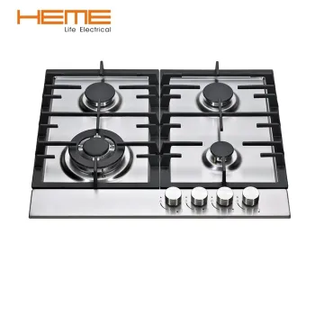 4 Burner Built-in Gas Hob with Cast Iron Pan Supports Estufa De Gas